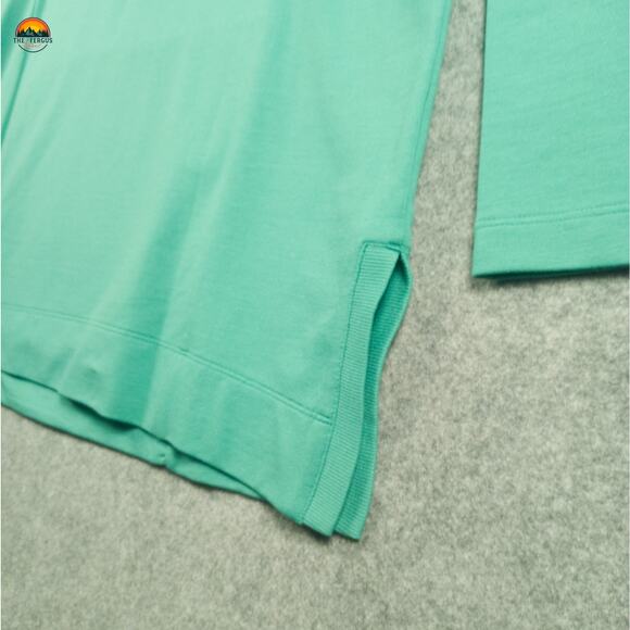 J. Jill Fit Pullover Sweatshirt Green Verde Long Sleeve V-Neck Pockets Women's L - Picture 9 of 11